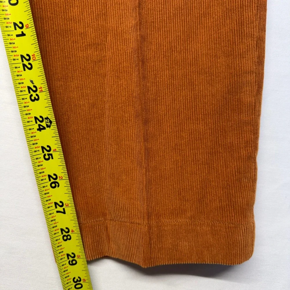 Brooks Brothers Milano Corduroy Pants 36x32 Orange Mens Slim Fit Cotton Trousers